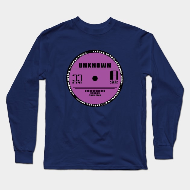 Purple Vinyl Retro Record Long Sleeve T-Shirt by blckpage